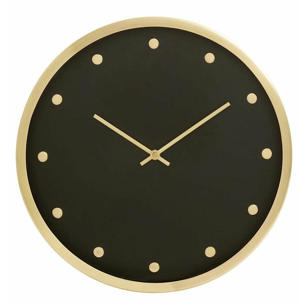 Nordal Carat Wall Clock with Glass - Ø30 cm - Messing/svart