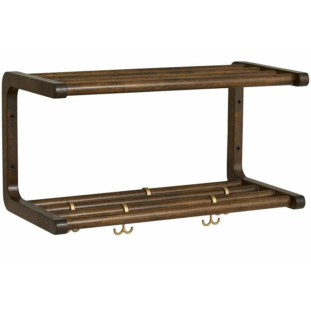 Nordal Mau trehylle med kroker / skohylle - L60 cm - Natur