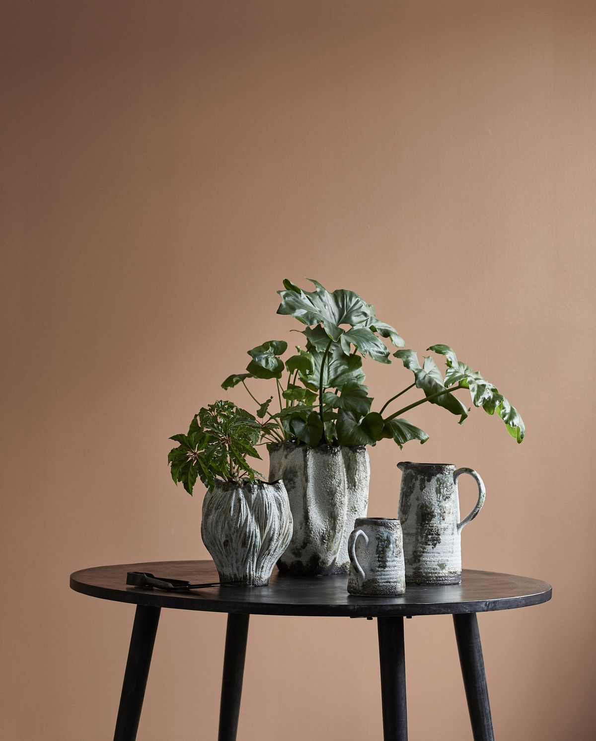 Henry Vase i keramikk H35 cm - brun/hvit/grønn