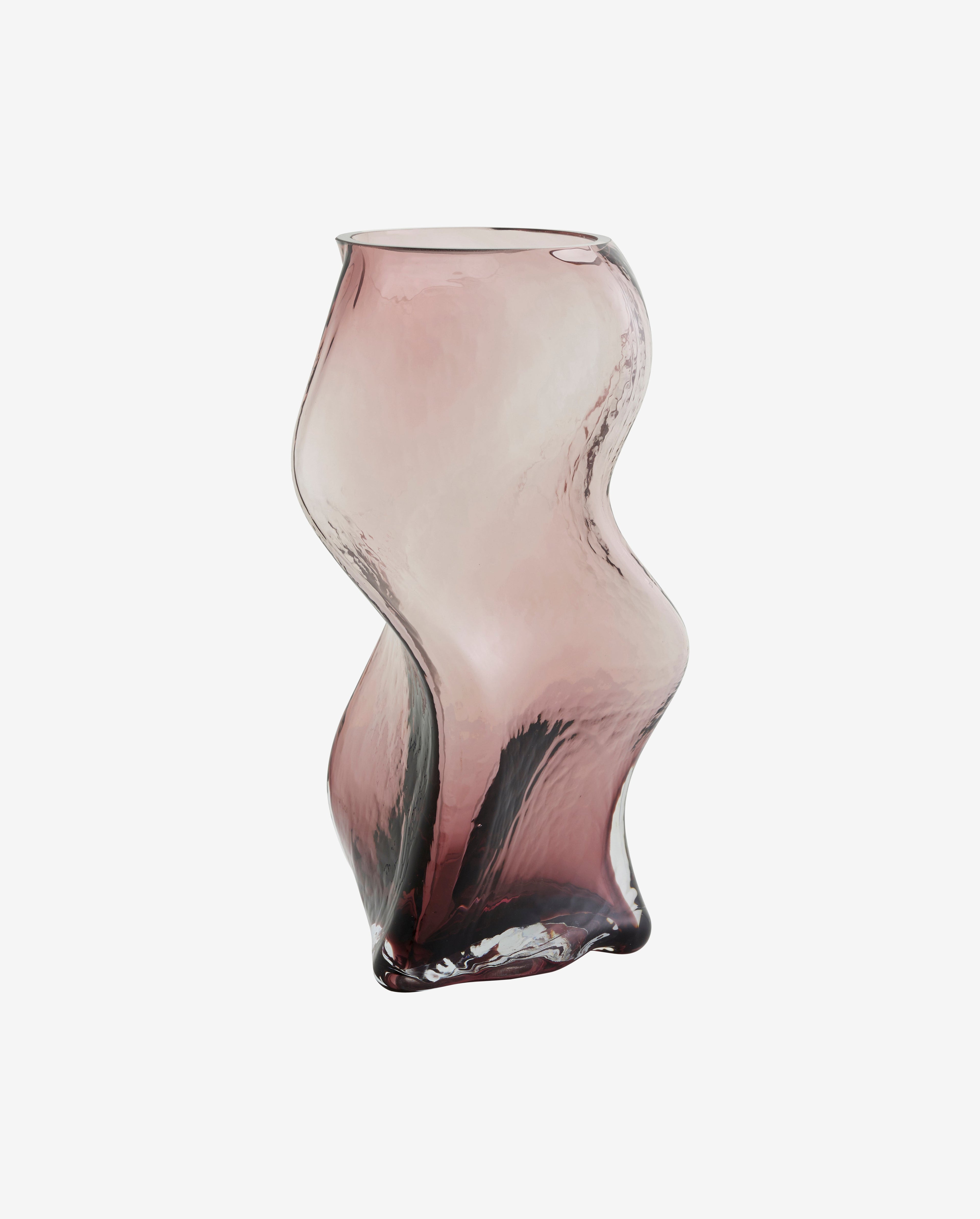 Sable vase i glass H30 cm - lilla