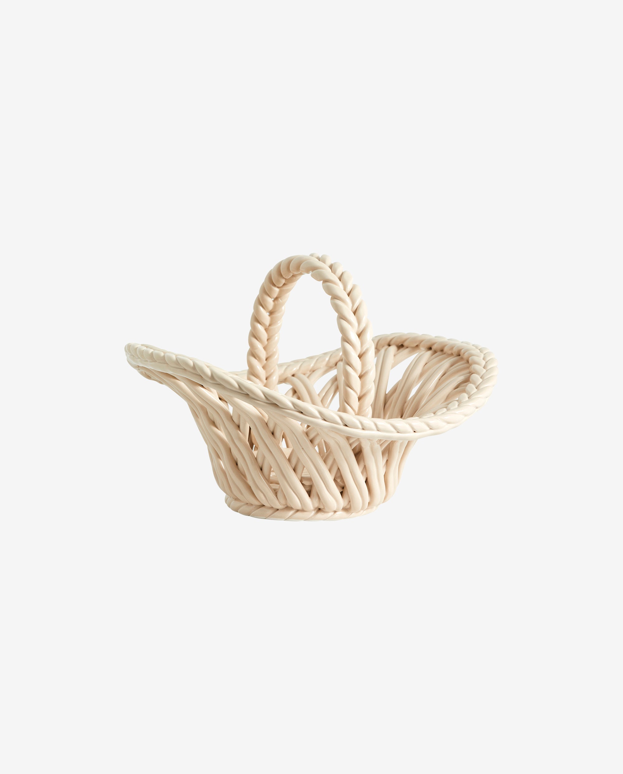 Poel Basket i keramikk - 27x29 cm - Beige