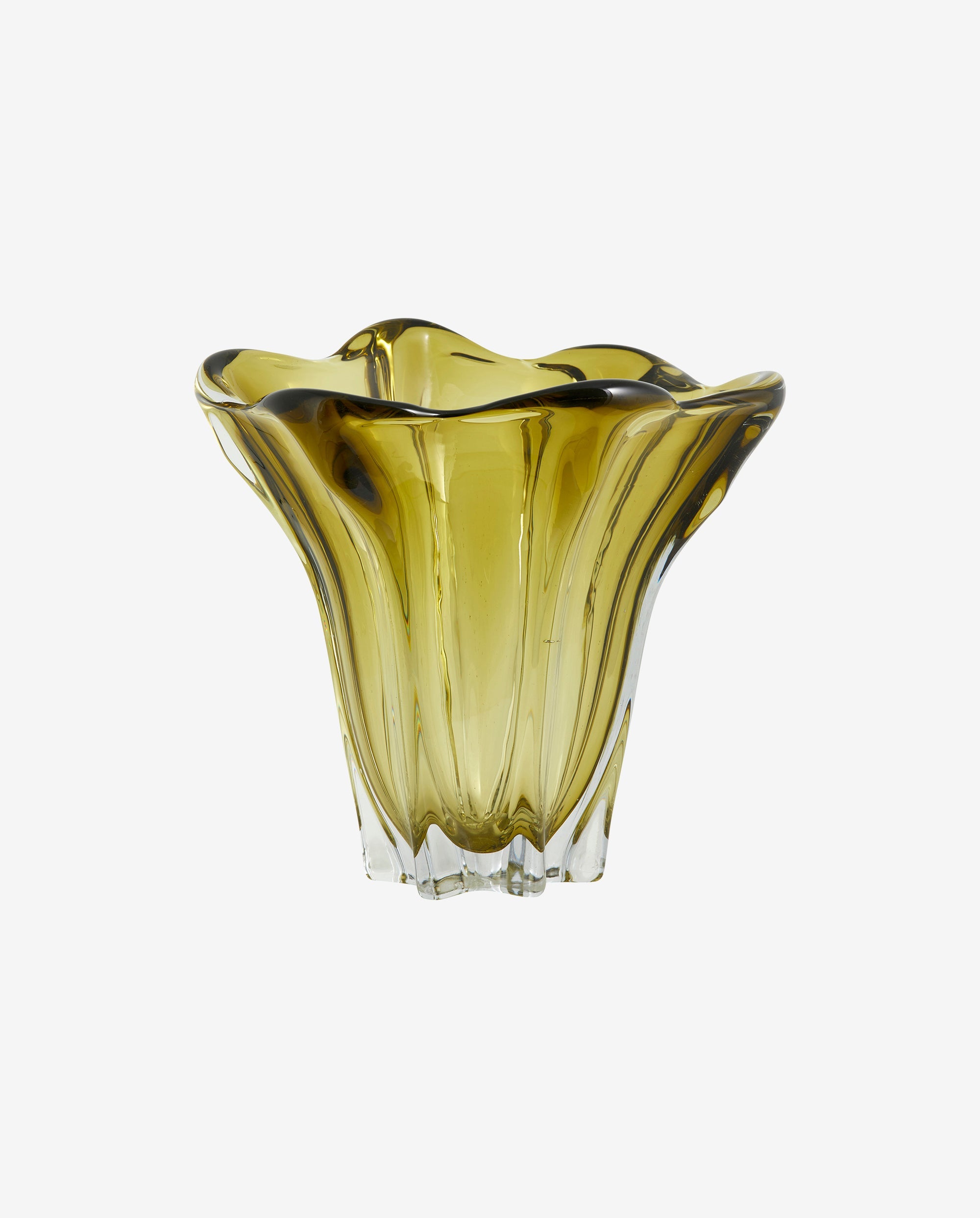 Masta glassvase - H22 cm - grønn