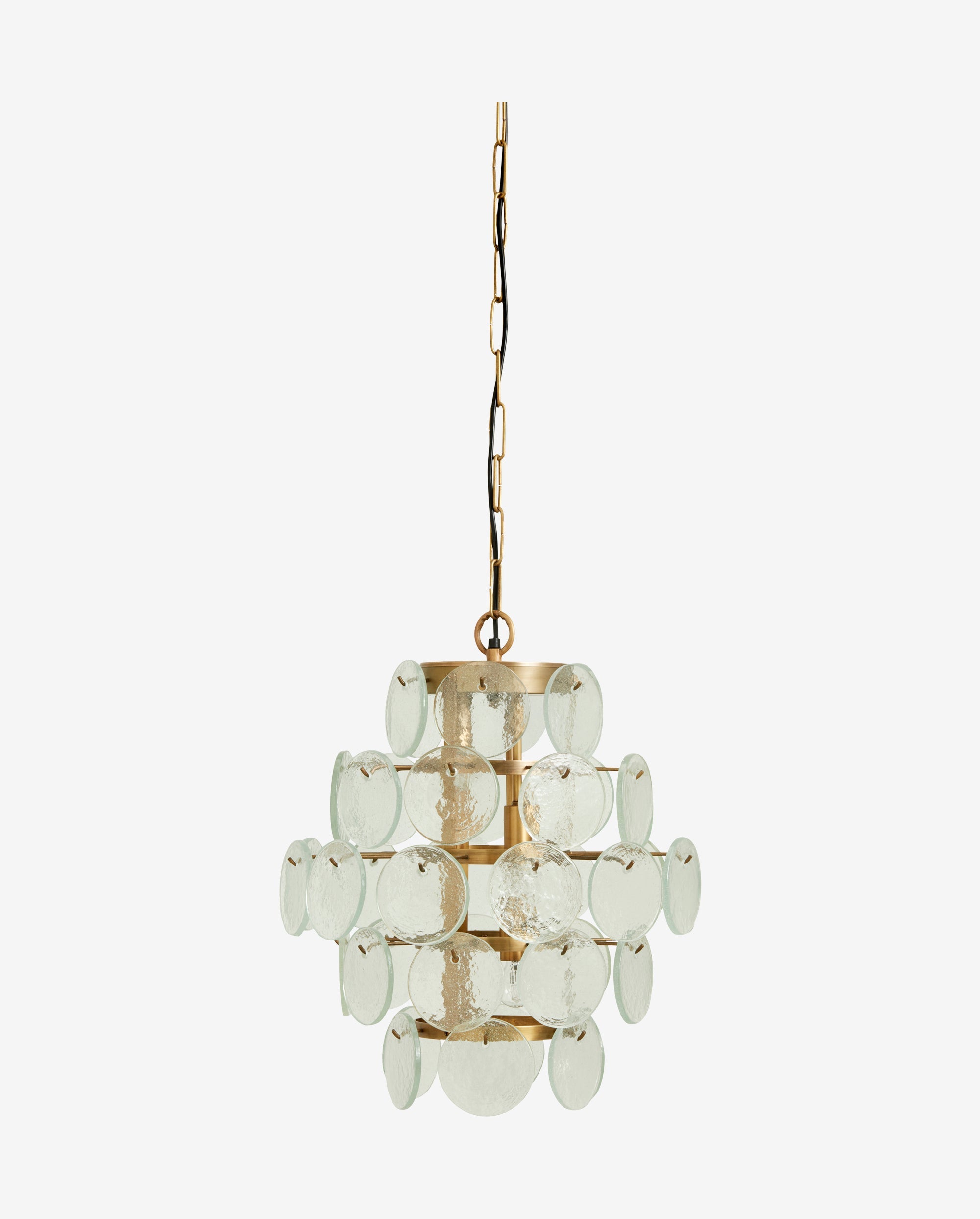 Anheng i gyllent jern og klart glass - H50 cm