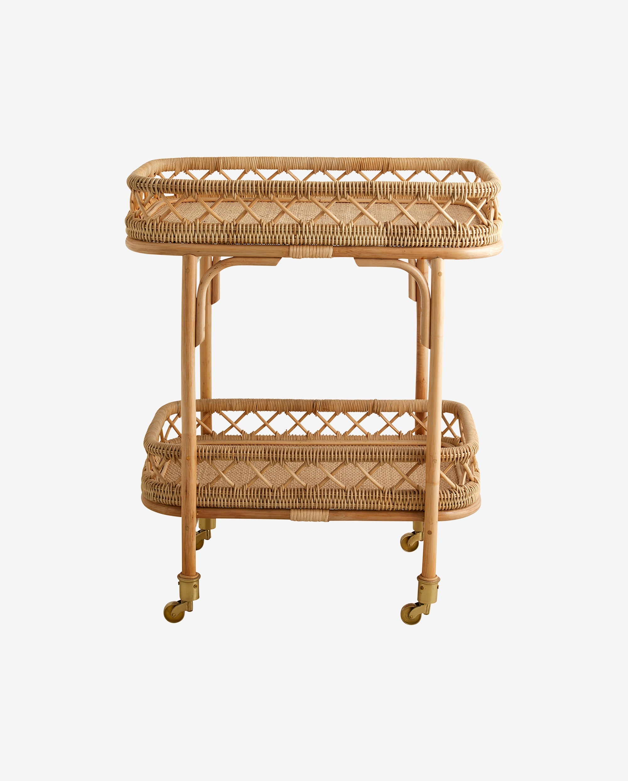 Liri Rolling Table in Rattan - 62x42 cm - Nature