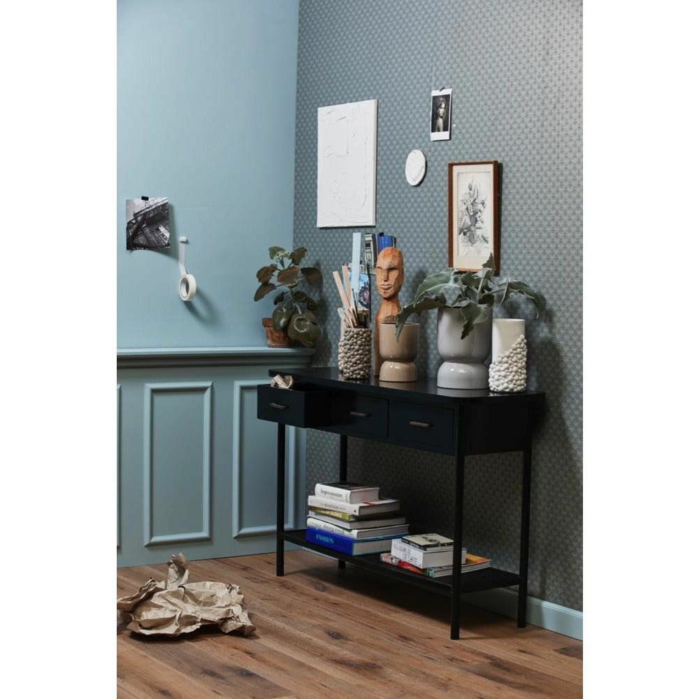 Nordal Arda konsollbord i tre med 3 skuffer - 120x40 - svart