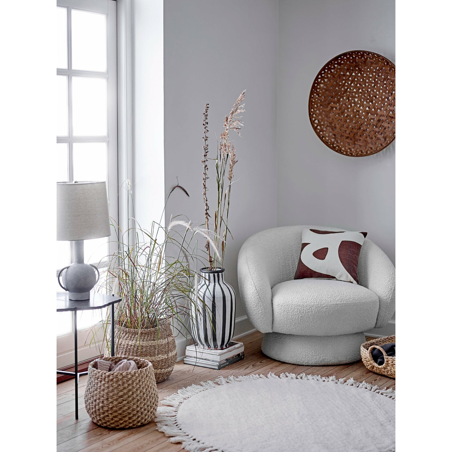 Bordlampe, Grå, Terrakotta - D30,5xH58,5 cm - BLOOMINGVILLE - DesignGaragen.dk