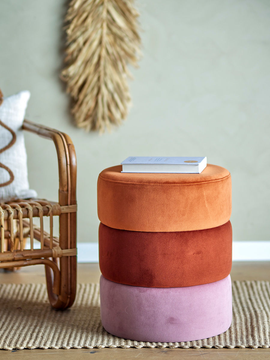 Bloomingville Bilbao puff, oransje, polyester