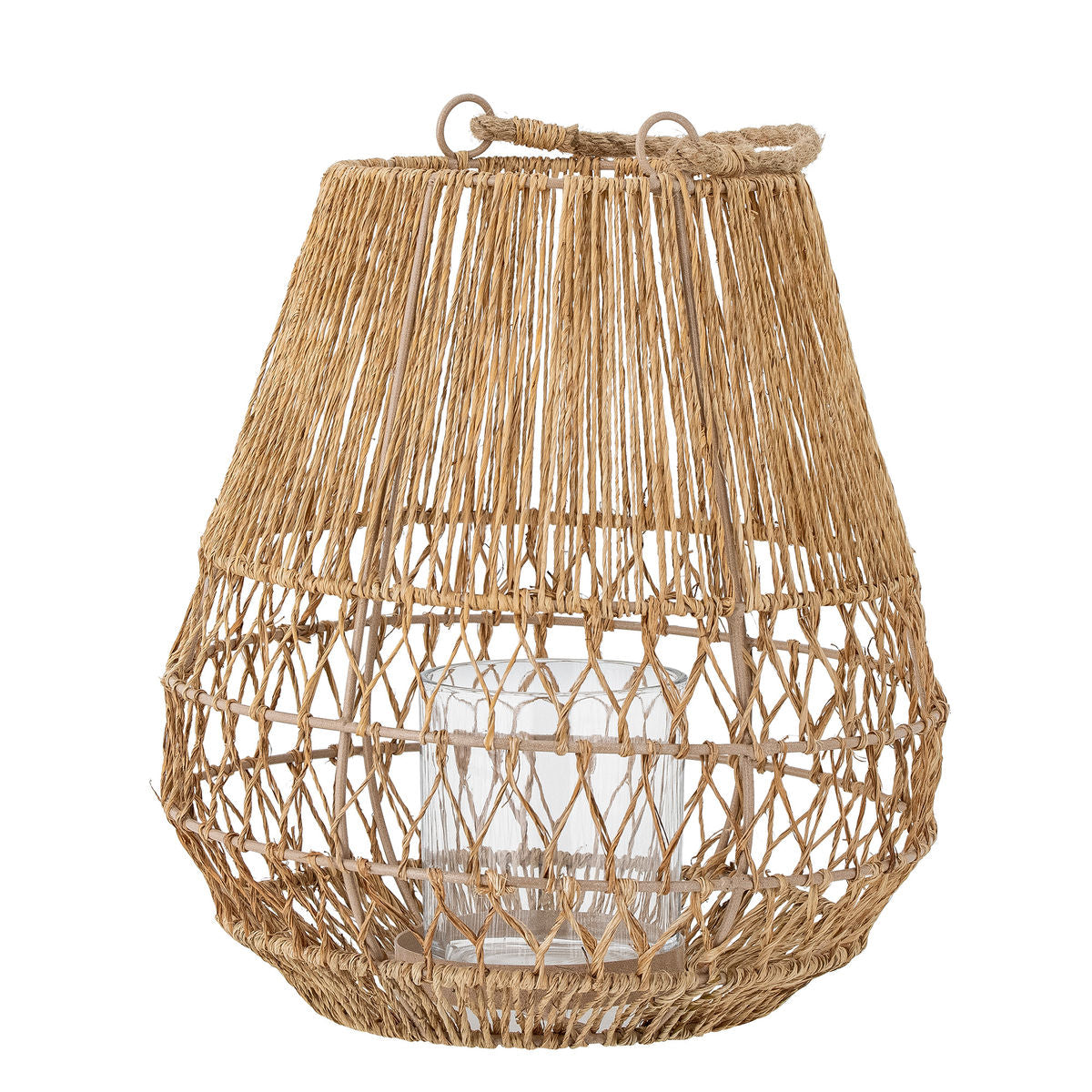 Bloomingville Ramona Lantern m/glass, natur, jute