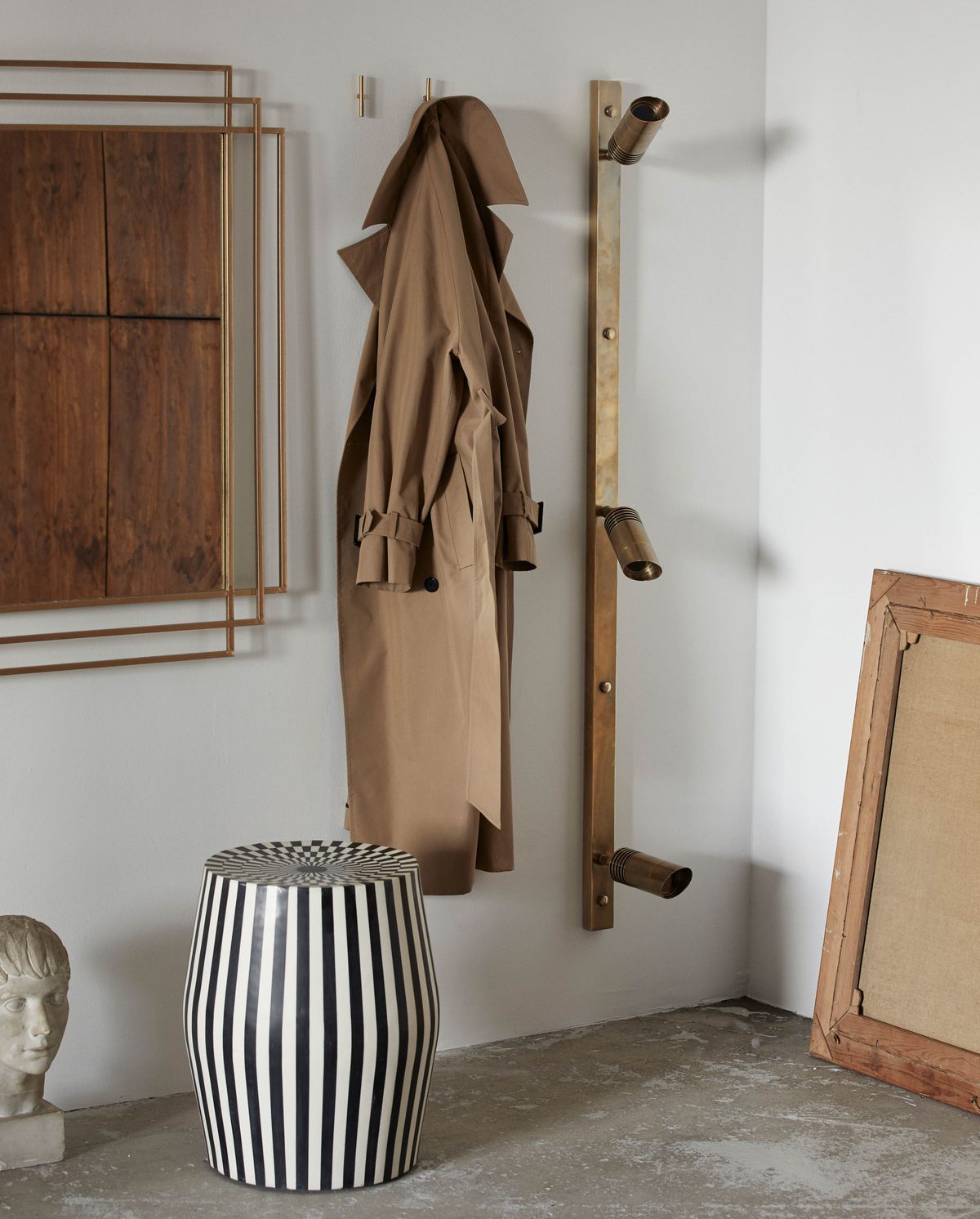 Bragi vegglampe, 3 flekker - messing