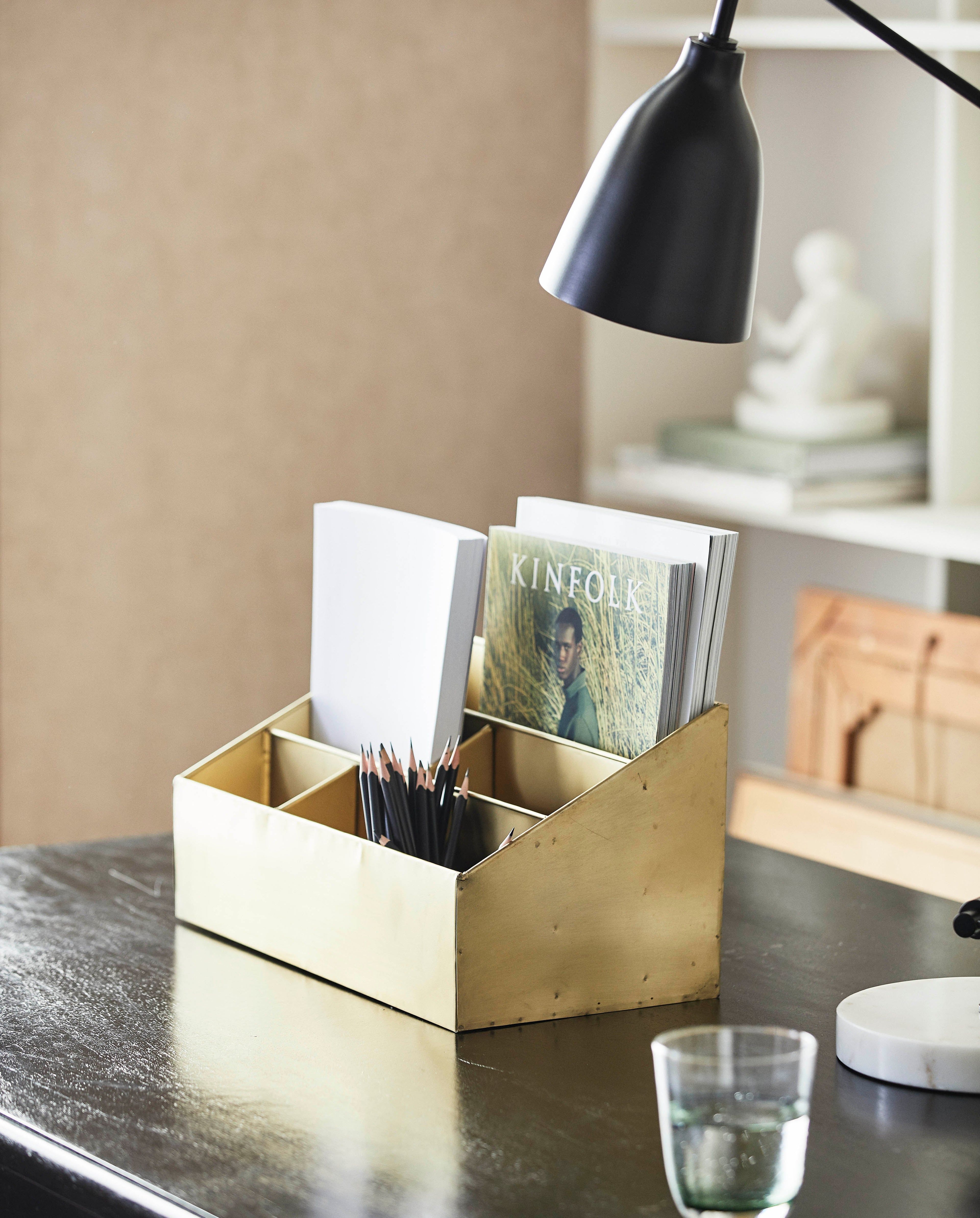 Adasi lagringskurv i jern. 40x23 cm - gullfinish