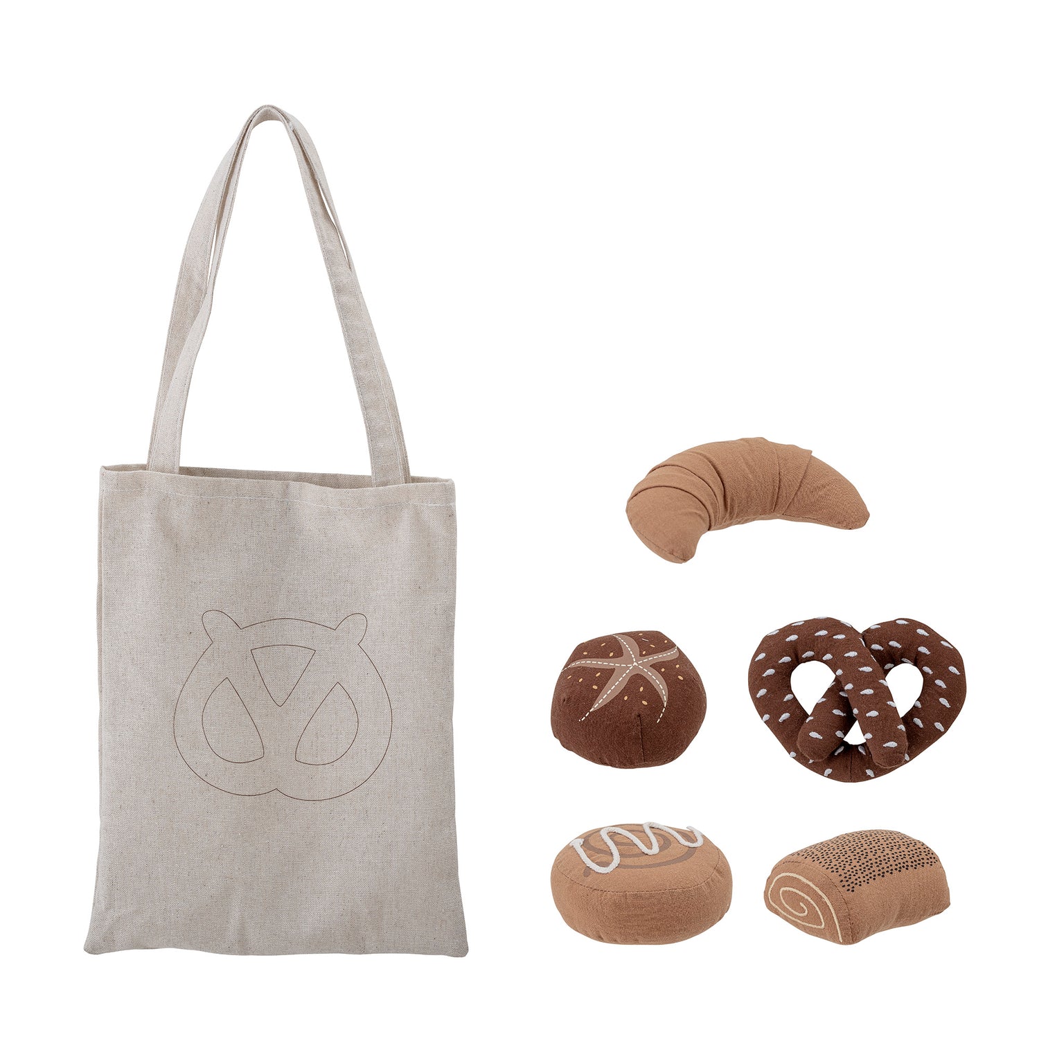 Snorre Legetøjsmad, Brun, Bomuld - L13xH4xW9 cm, Set of 6 - BLOOMINGVILLE MINI - DesignGaragen.dk