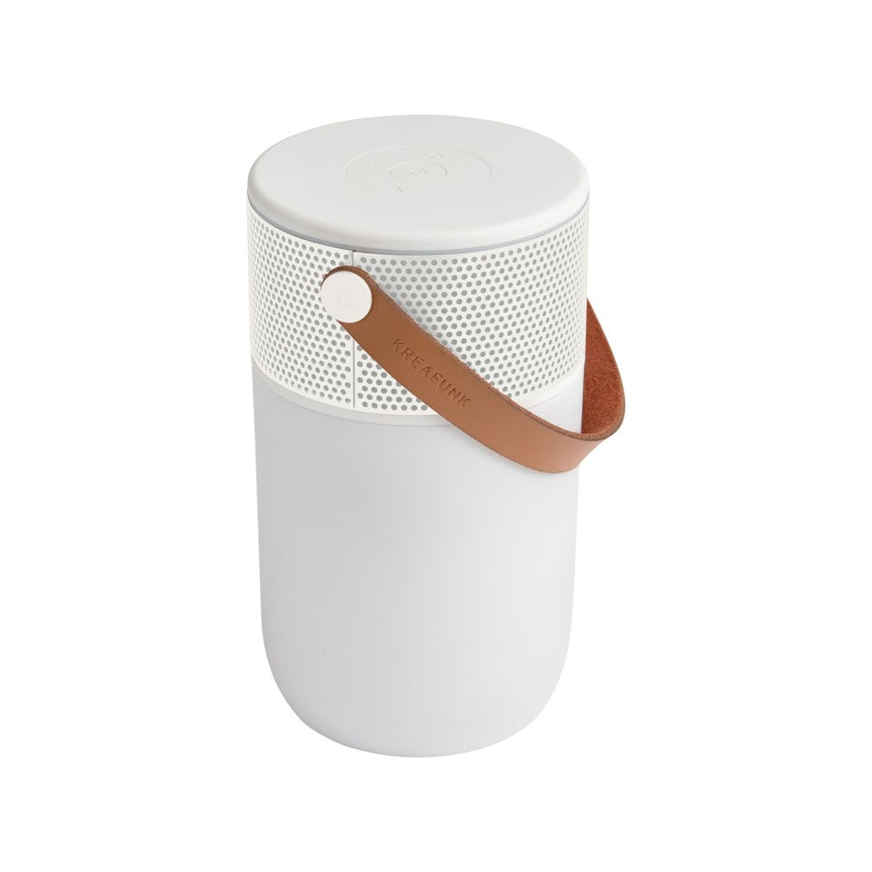 KreaFunk - aGlow Bluetooth-høyttaler - Hvit/Hvit Grill