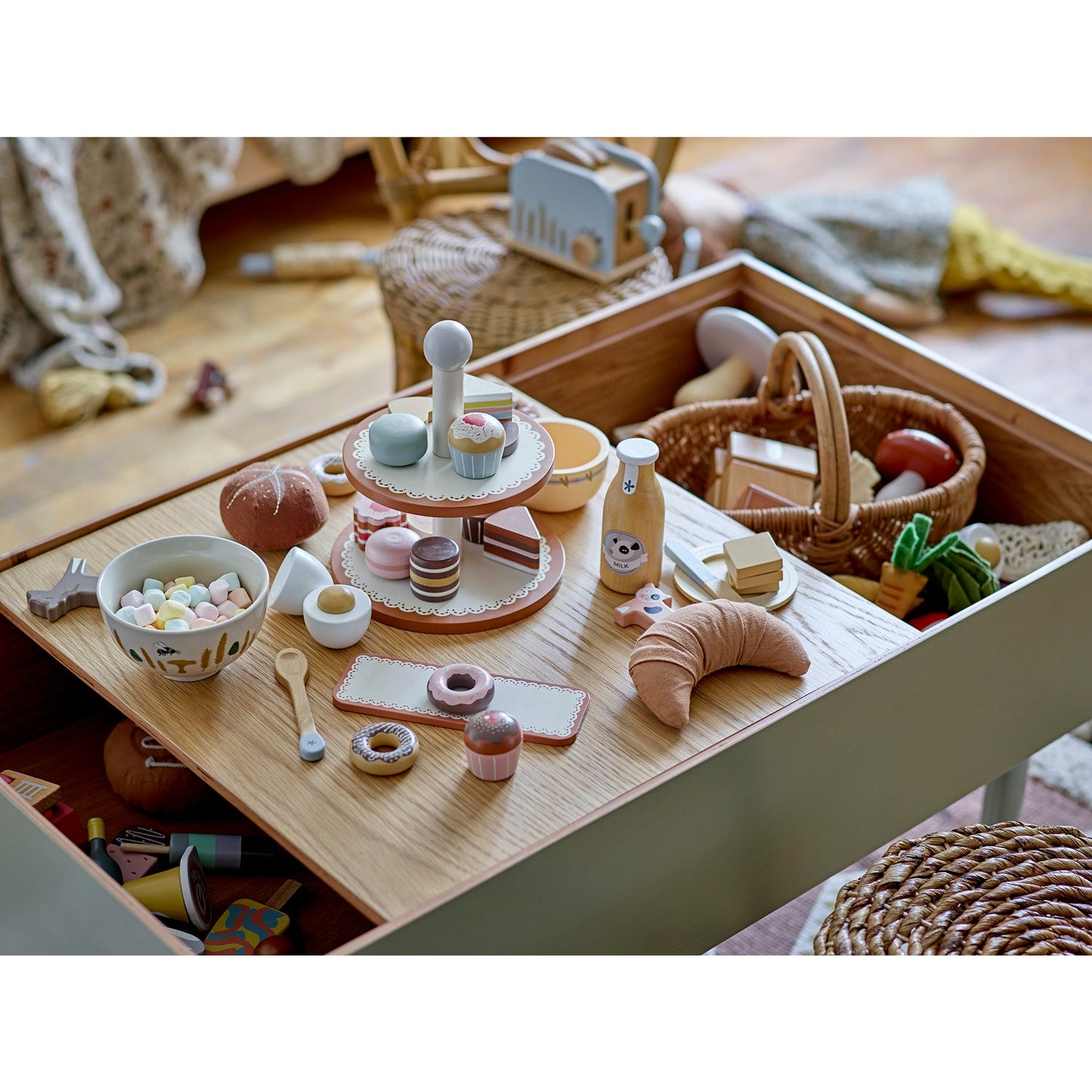 Snorre Legetøjsmad, Brun, Bomuld - L13xH4xW9 cm, Set of 6 - BLOOMINGVILLE MINI - DesignGaragen.dk