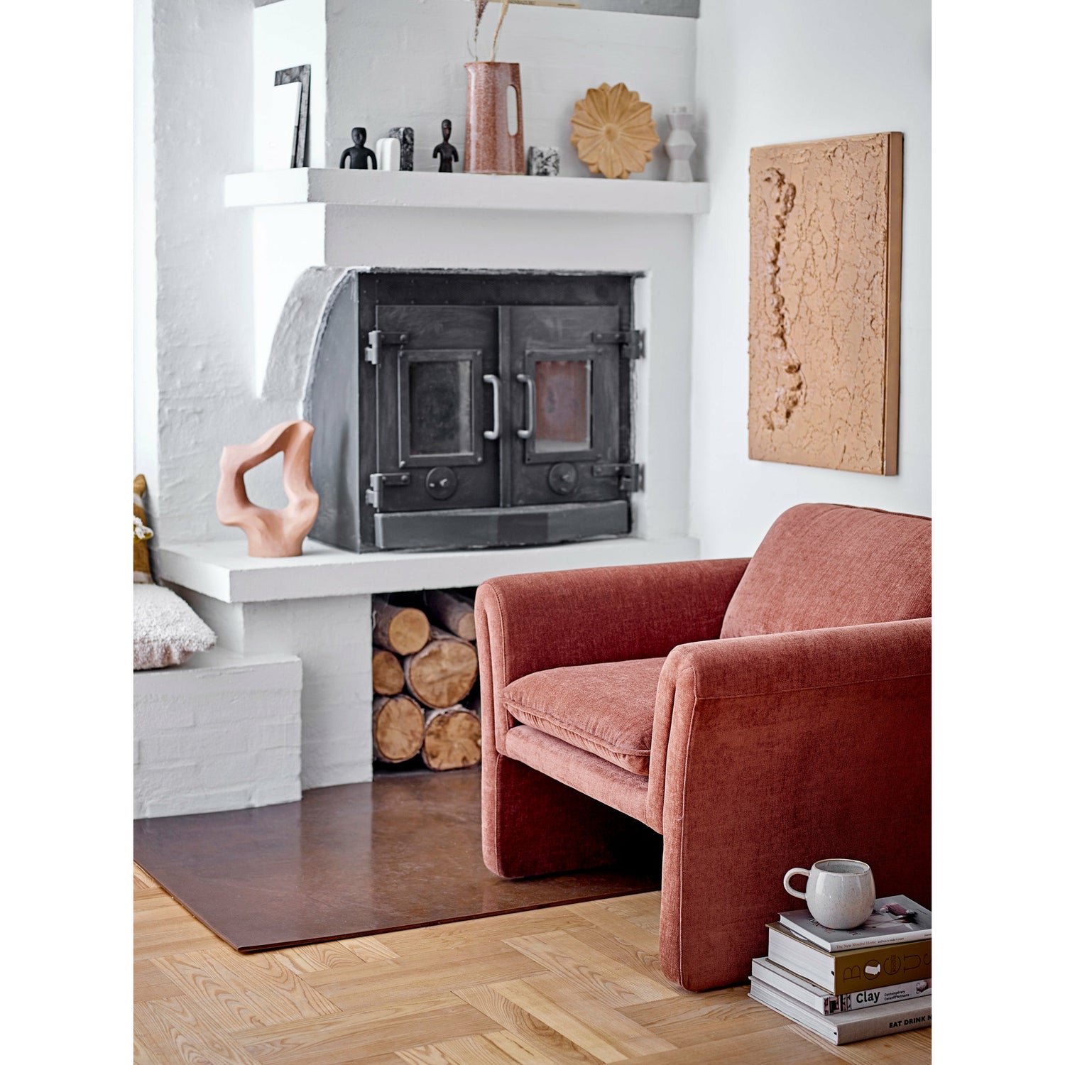 Paseo Lounge Stol, Brun, Polyester - L80xH70xW74 cm - BLOOMINGVILLE - DesignGaragen.dk