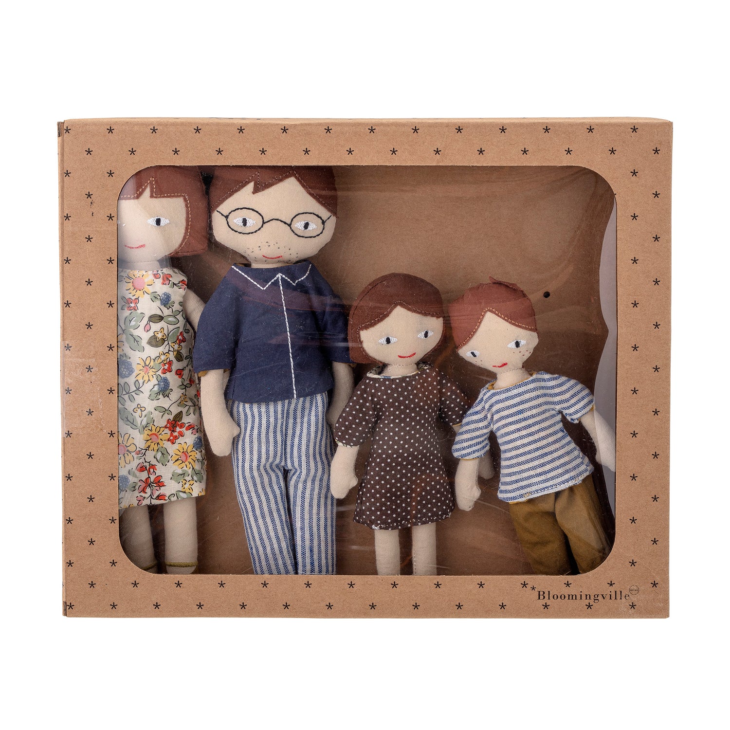 Webster Doll, Brun, Bomuld - L9xH23xW4 cm, Set of 4 - BLOOMINGVILLE MINI - DesignGaragen.dk