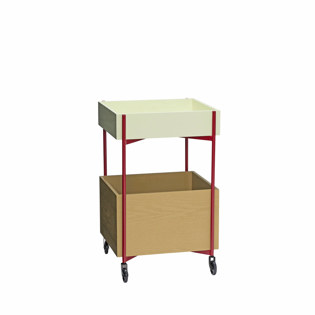 Hübsch Fresh Rolling Table Khaki/Burgundy