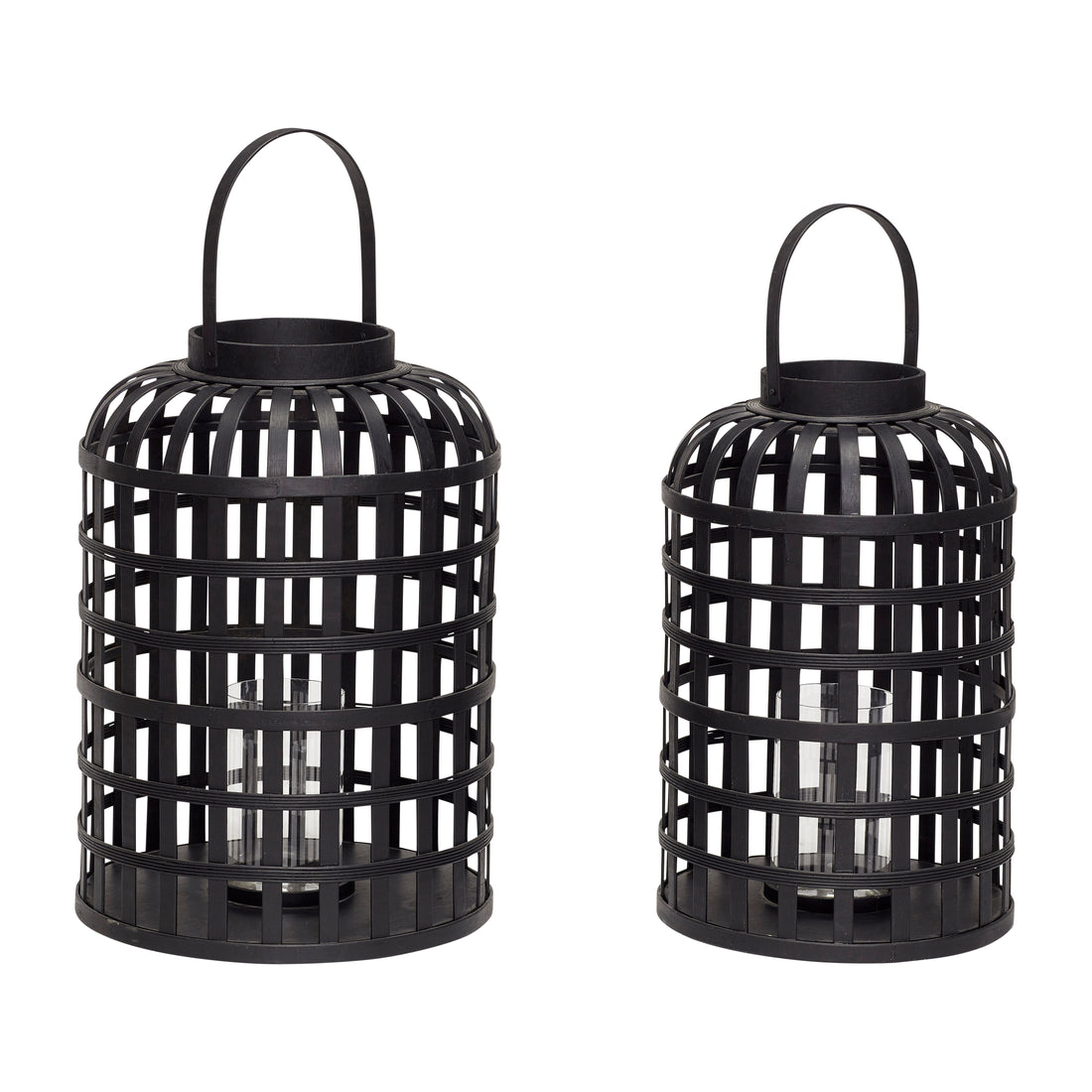 Grid Lanterns Black (Set of 2) - Ø35XH54, Ø41XH58cm