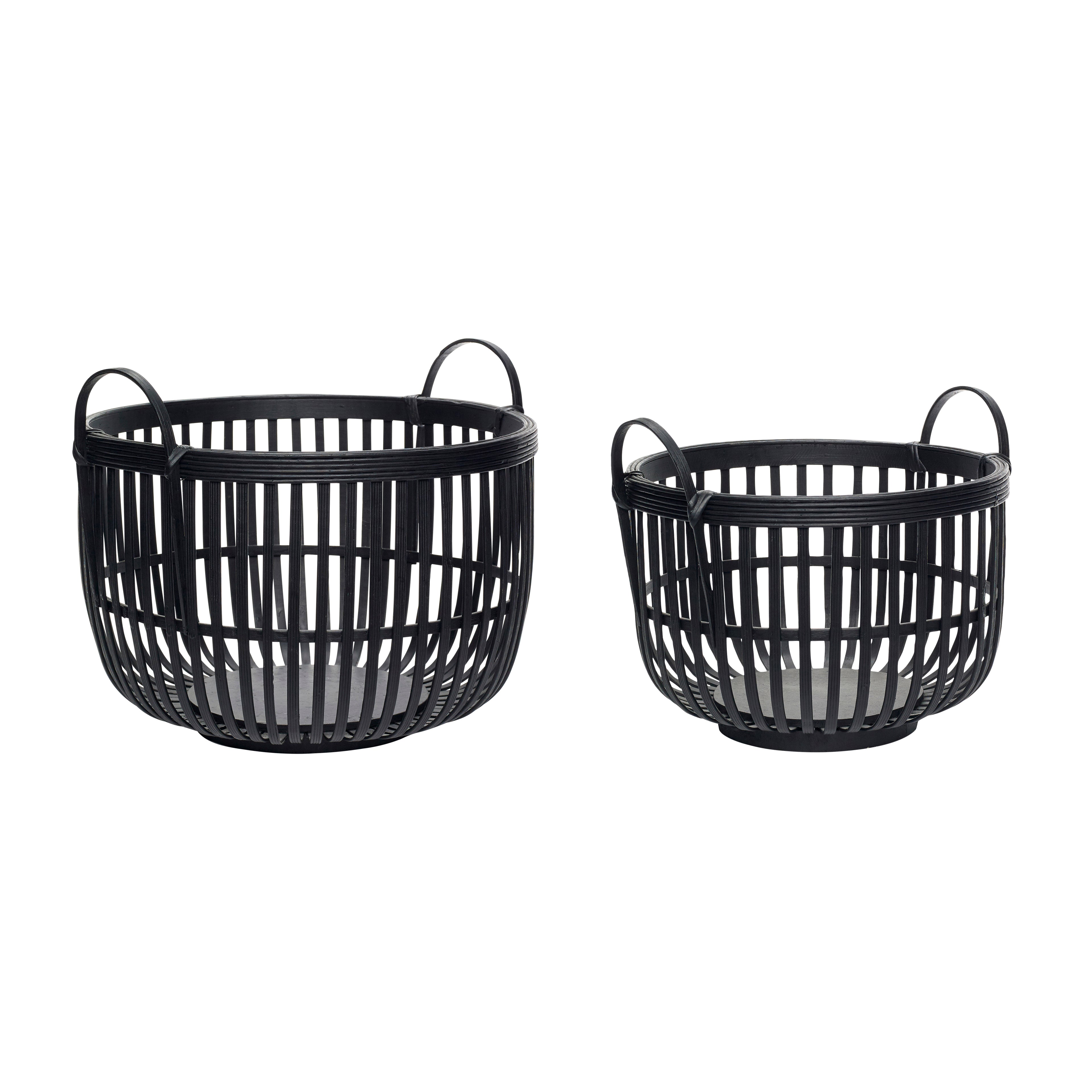 Alchemy Basket Black (sett med 2) - ø30xh21, ø37xh26cm
