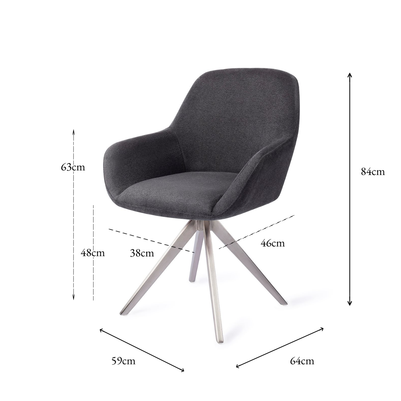 Kushi Dining Chair Black-Out