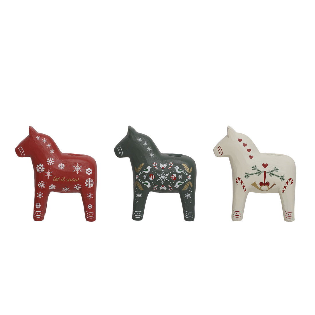 Bloomingville Siffer lysestake, rød, polyresin