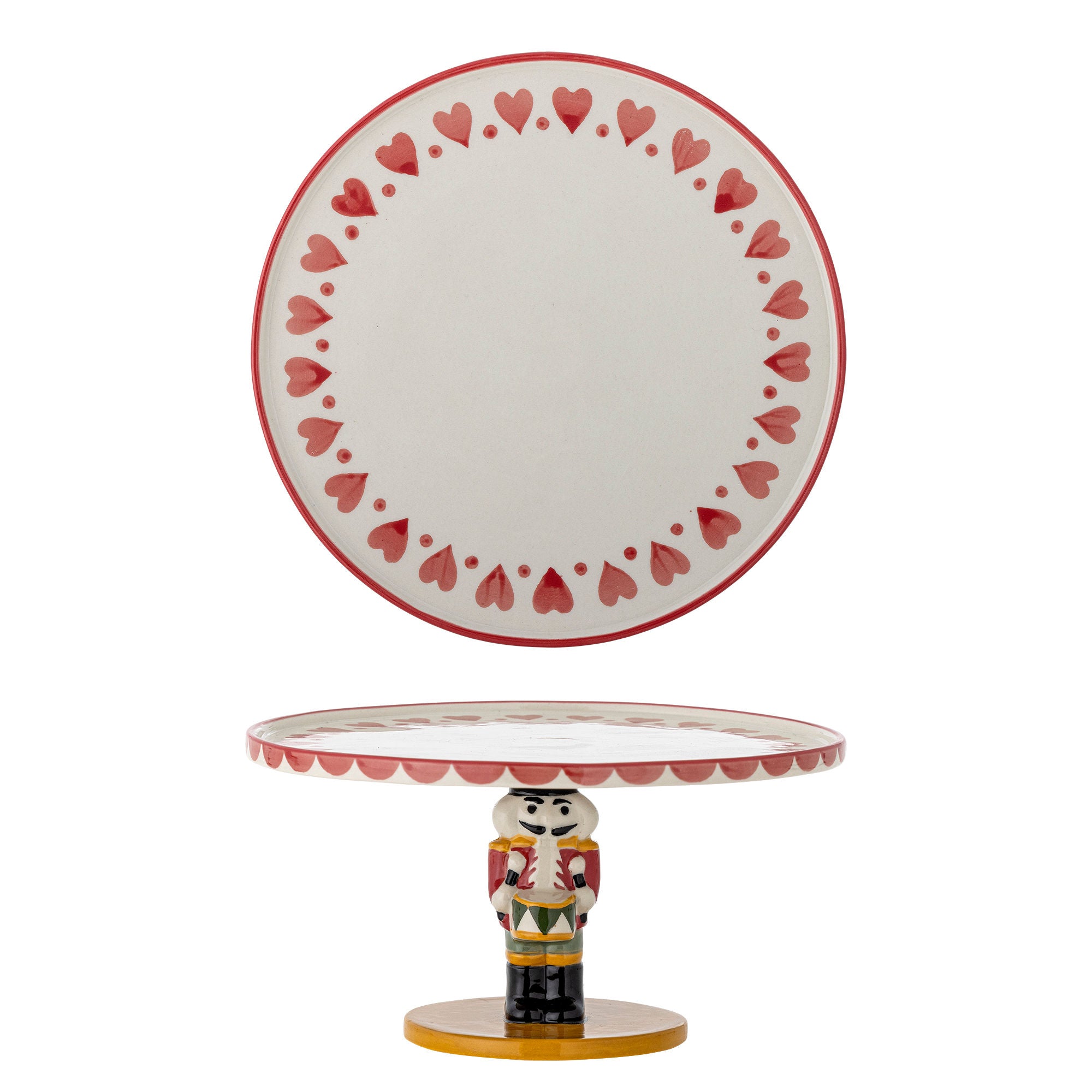 Bloomingville Jolly Cake Dish, Red, Stoneware