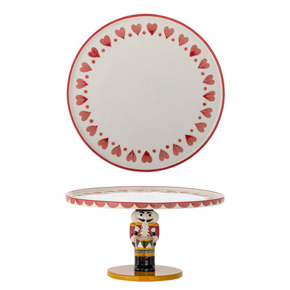 Bloomingville Jolly Cake Dish, Red, Stoneware