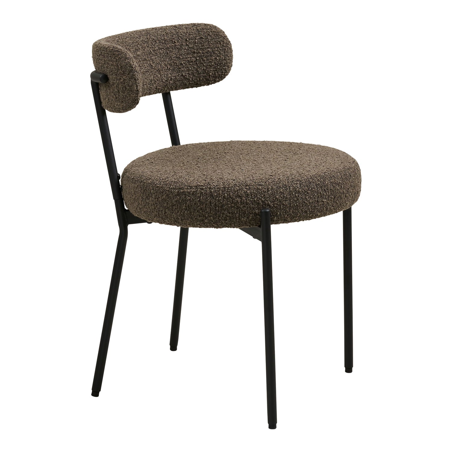 Badalona spisebordstol - Spisebordstol, Bouclé, Brown, Black Legs HN1064