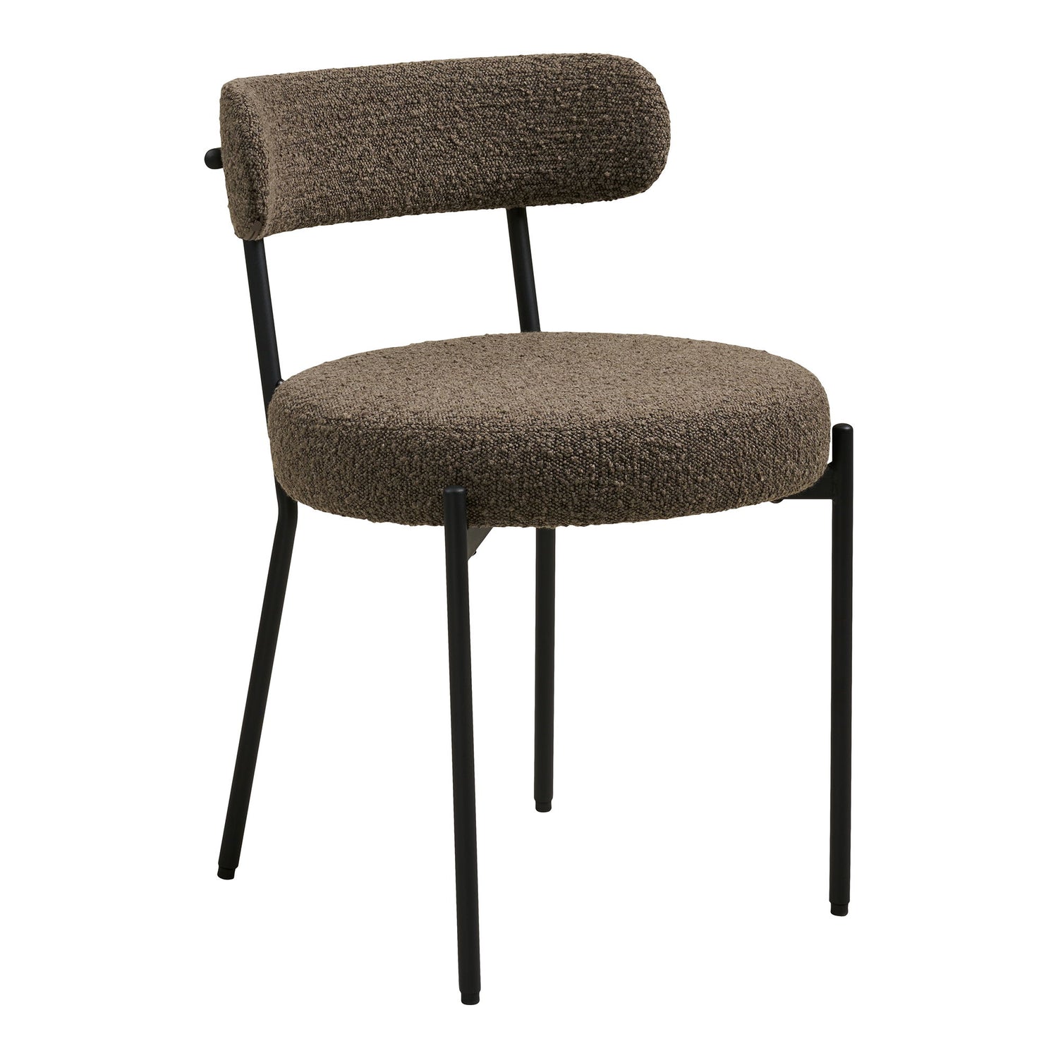 Badalona spisebordstol - Spisebordstol, Bouclé, Brown, Black Legs HN1064