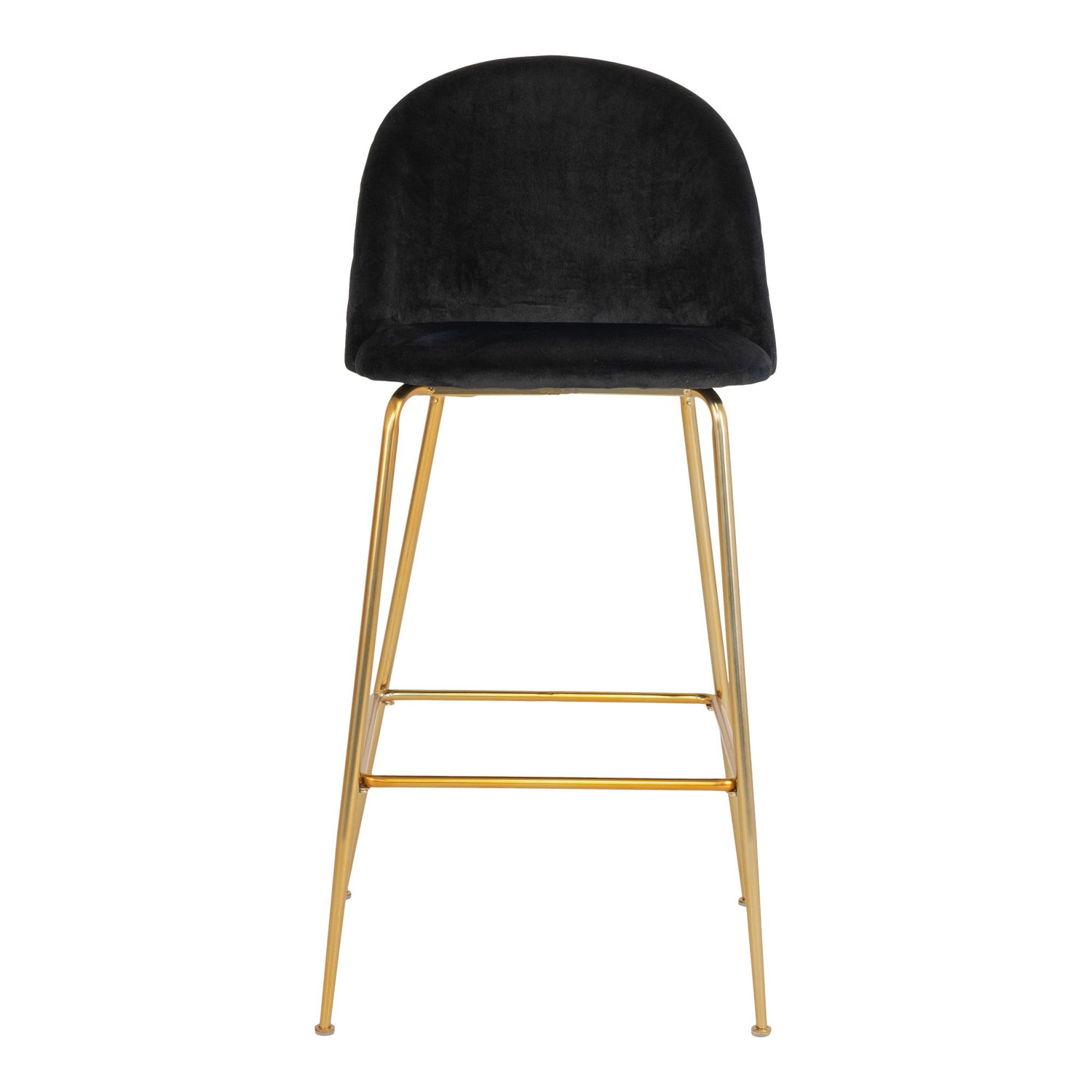 Lausanne Bar Chair - barkrakk i velour, svart med messing utseende ben, hn1207