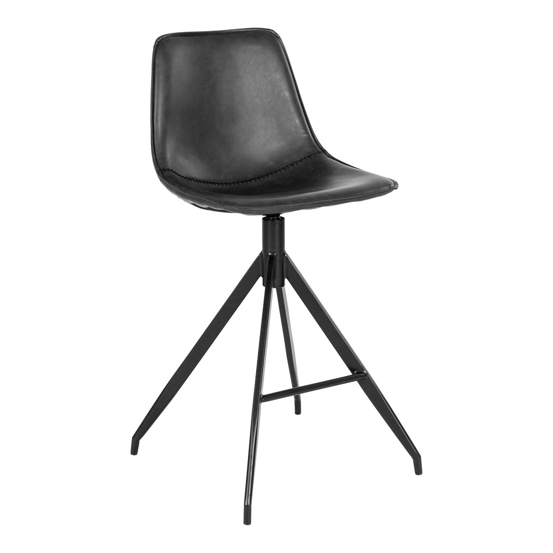 Monaco Counter Chair - Counter Chair in PU, Black With Black Legs, HN1228