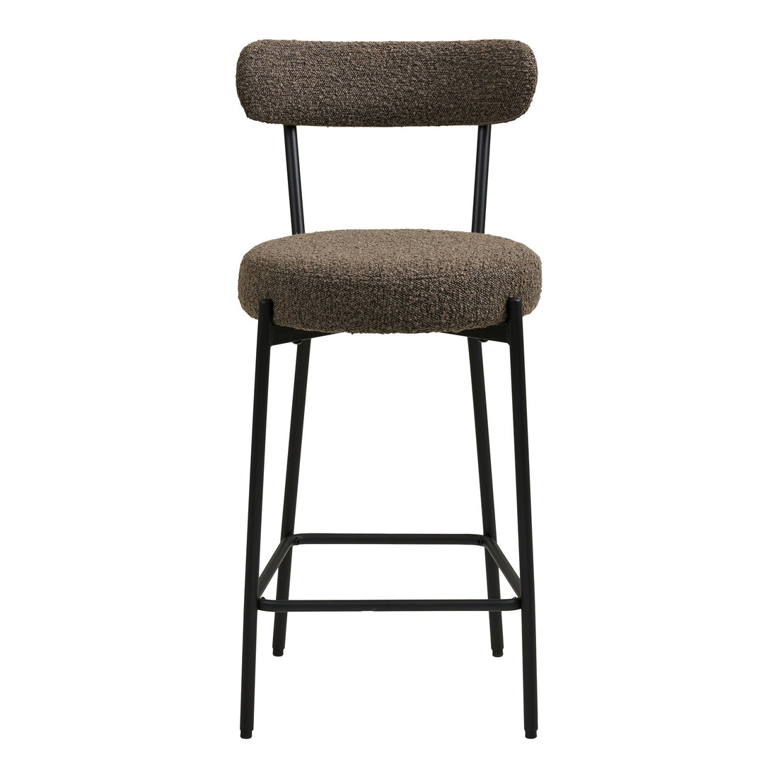 Badalona Counter Chair - Counter Chair, Bouklé, Brown, Black Legs HN1064