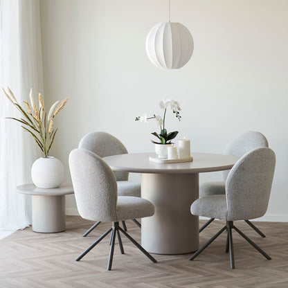 Lana spisebordstol - spisebordstol med svingbar fot, bouklé, sand, grå ben hn1267