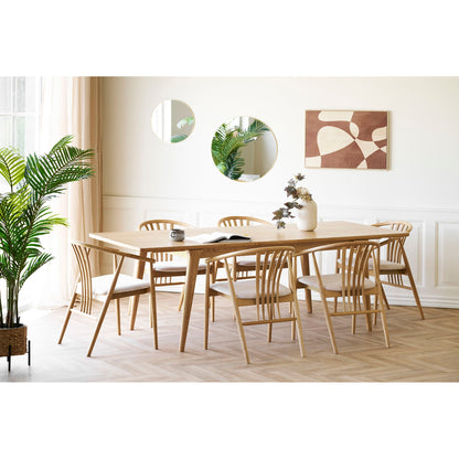 Agustin spisebordstol - spisebordstol, eik med stoffsete, natur/sand HN1286