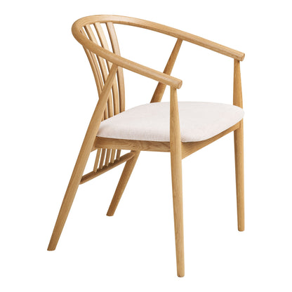 Agustin spisebordstol - spisebordstol, eik med stoffsete, natur/sand HN1286
