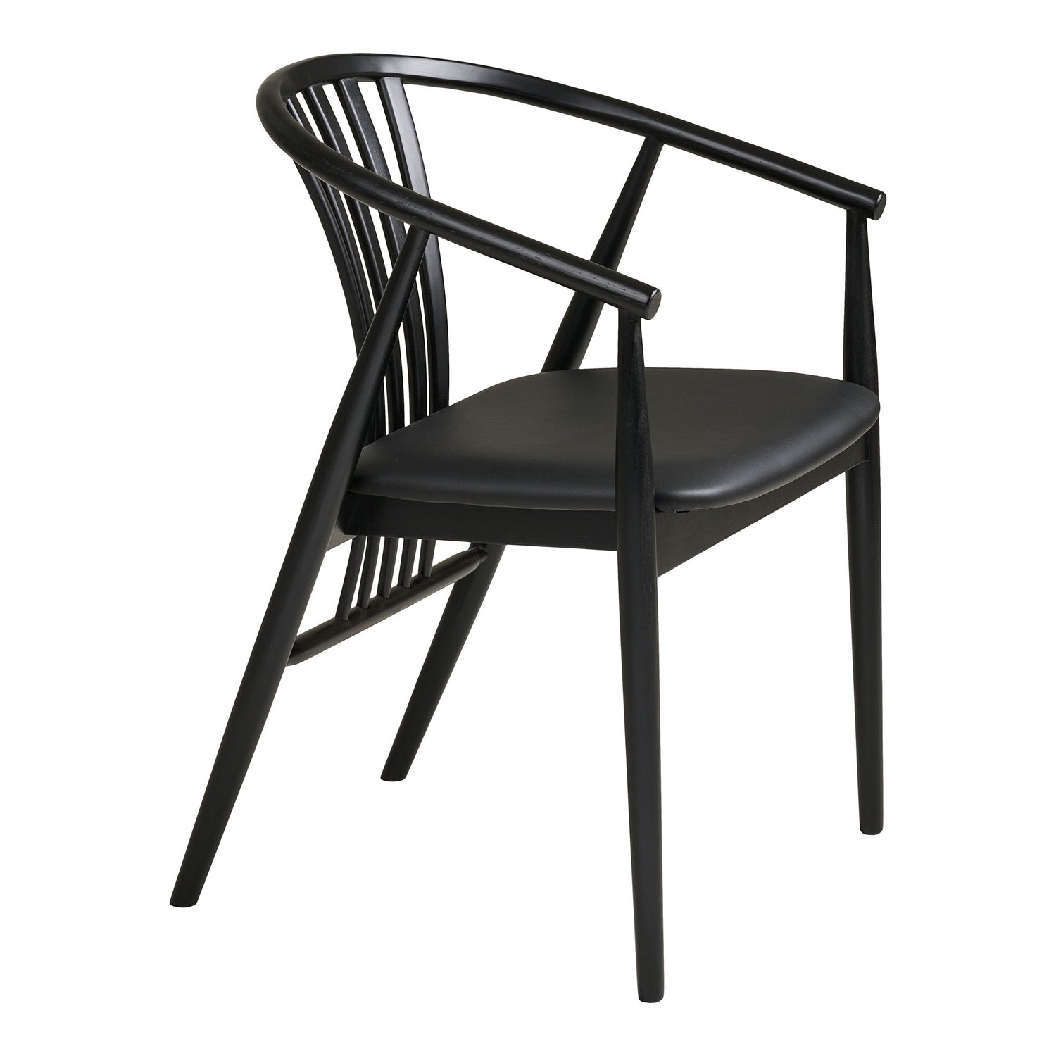 Agustin spisebordstol - Spisebordstol, Beech Wood with PU Seat, Black HN1219
