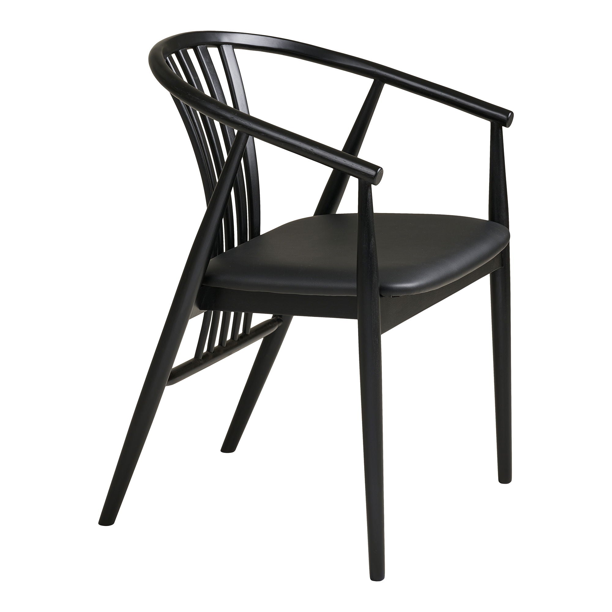 Agustin spisebordstol - Spisebordstol, Beech Wood with PU Seat, Black HN1219