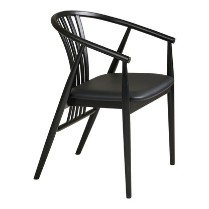 Agustin spisebordstol - Spisebordstol, Beech Wood with PU Seat, Black HN1219