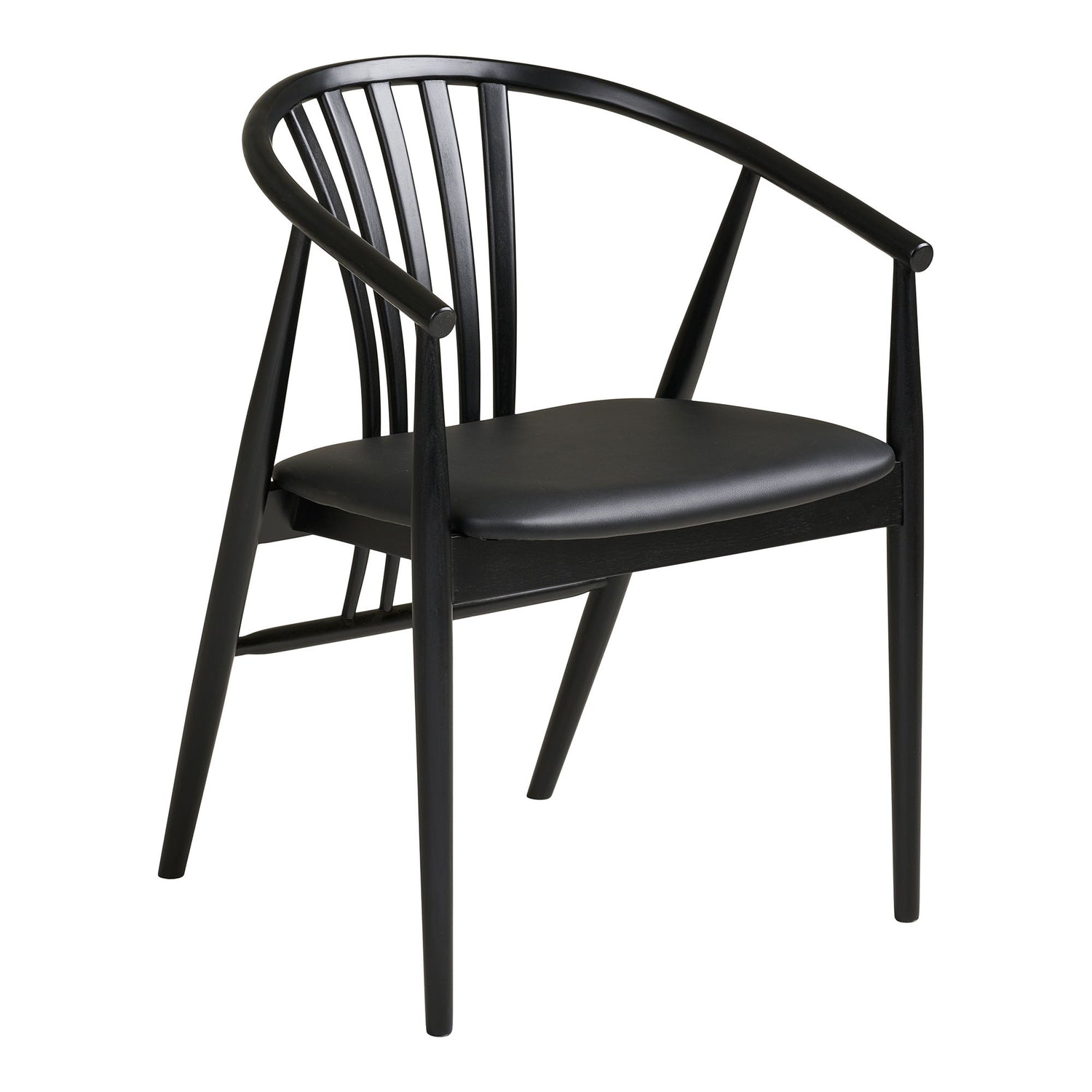 Agustin spisebordstol - Spisebordstol, Beech Wood with PU Seat, Black HN1219