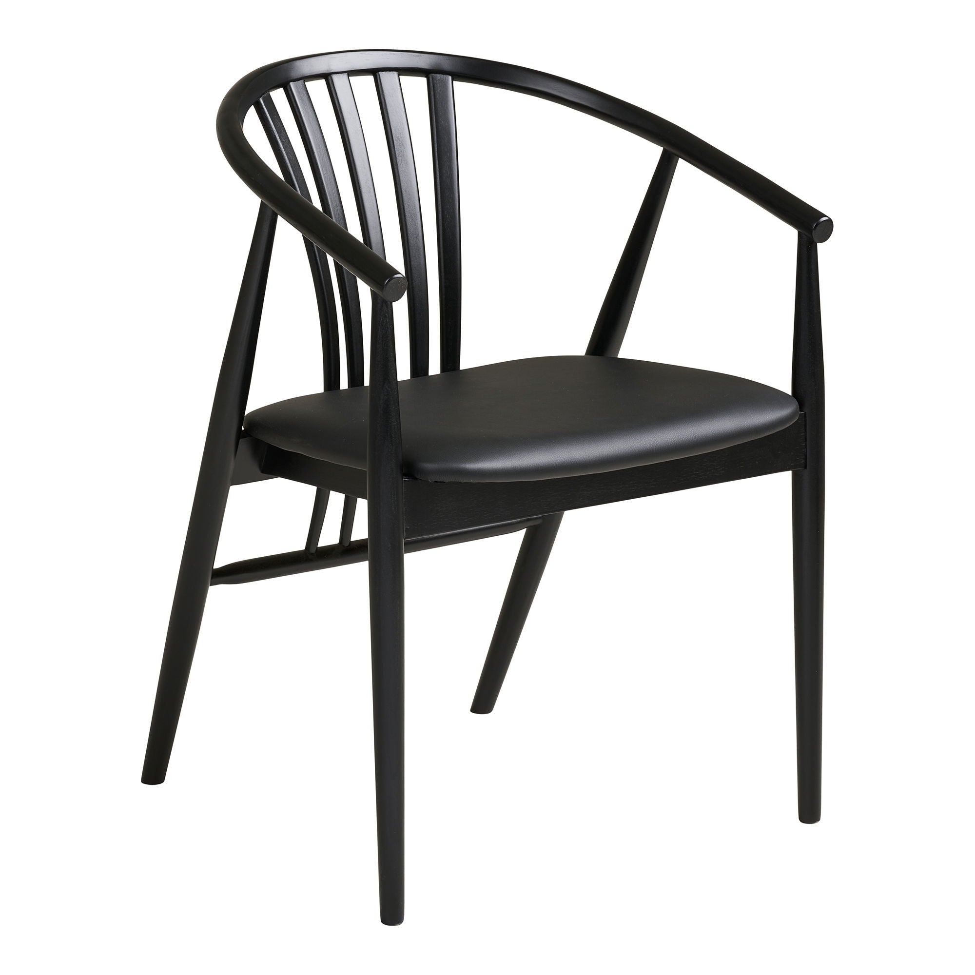 Agustin spisebordstol - Spisebordstol, Beech Wood with PU Seat, Black HN1219