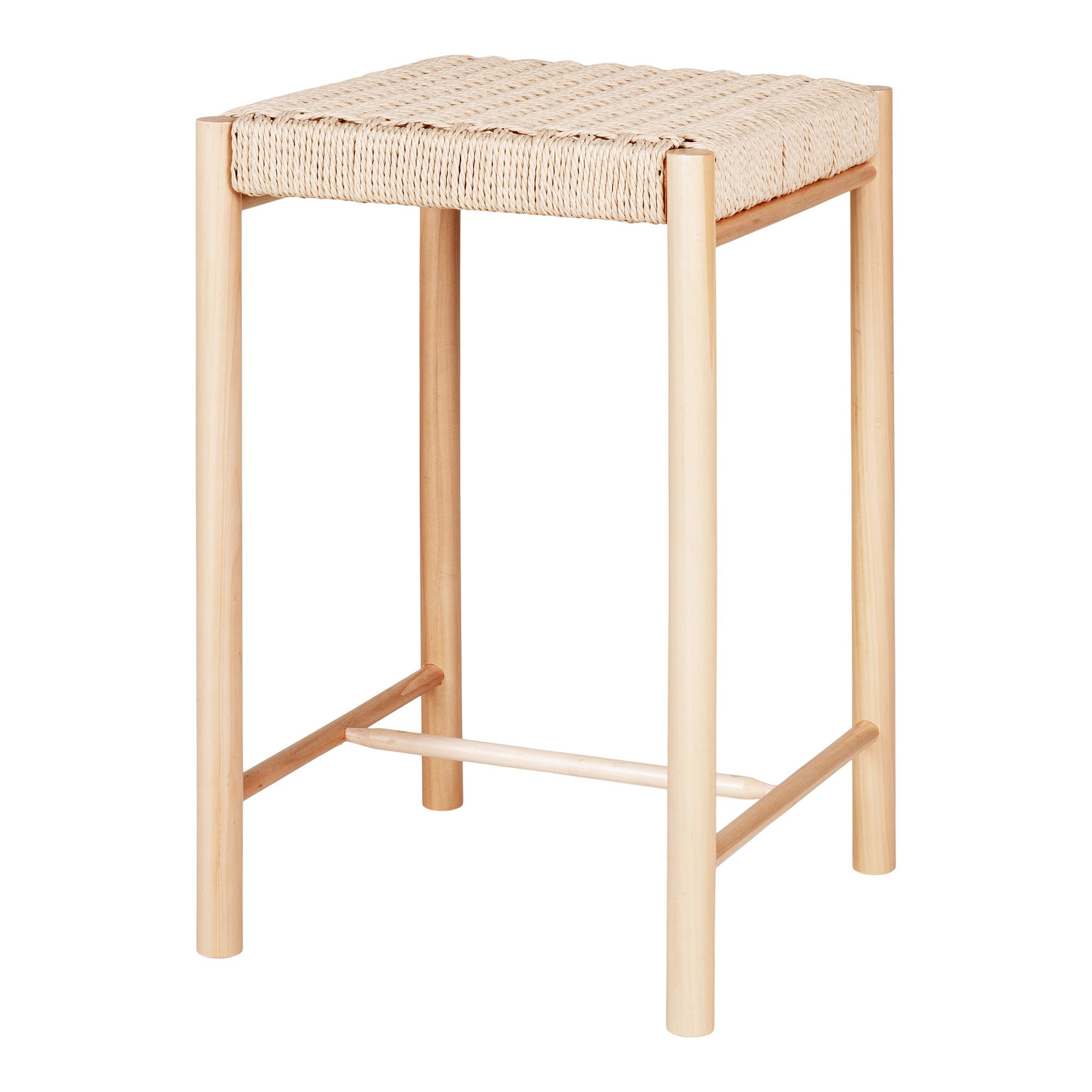 Abano Counter Chair - Counter Chair in Poplar with Natural Braid Seat, Nature