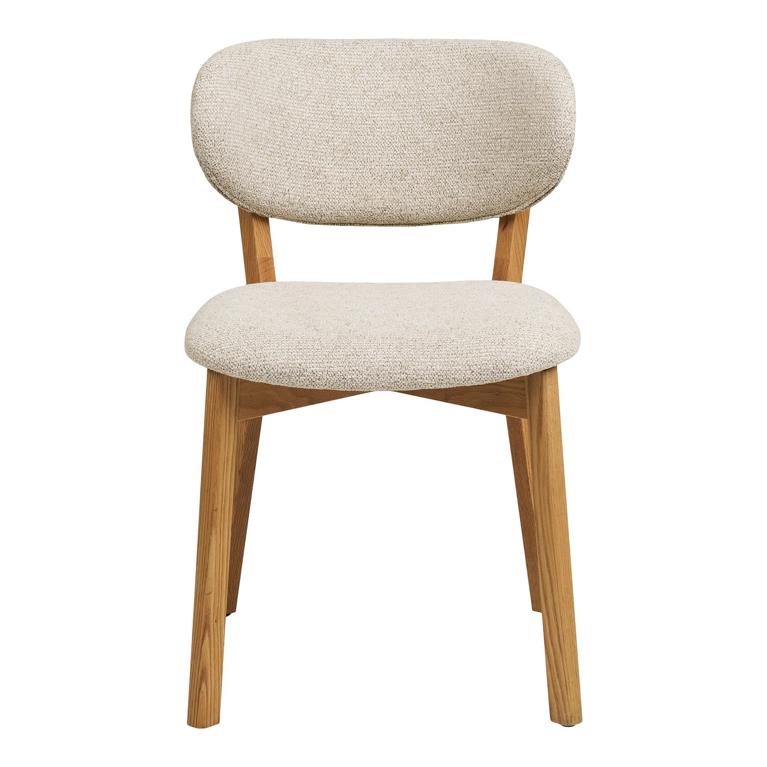 Dunkirk spisebordstol - spisebordstol, eik med stoffsete, beige hn1318
