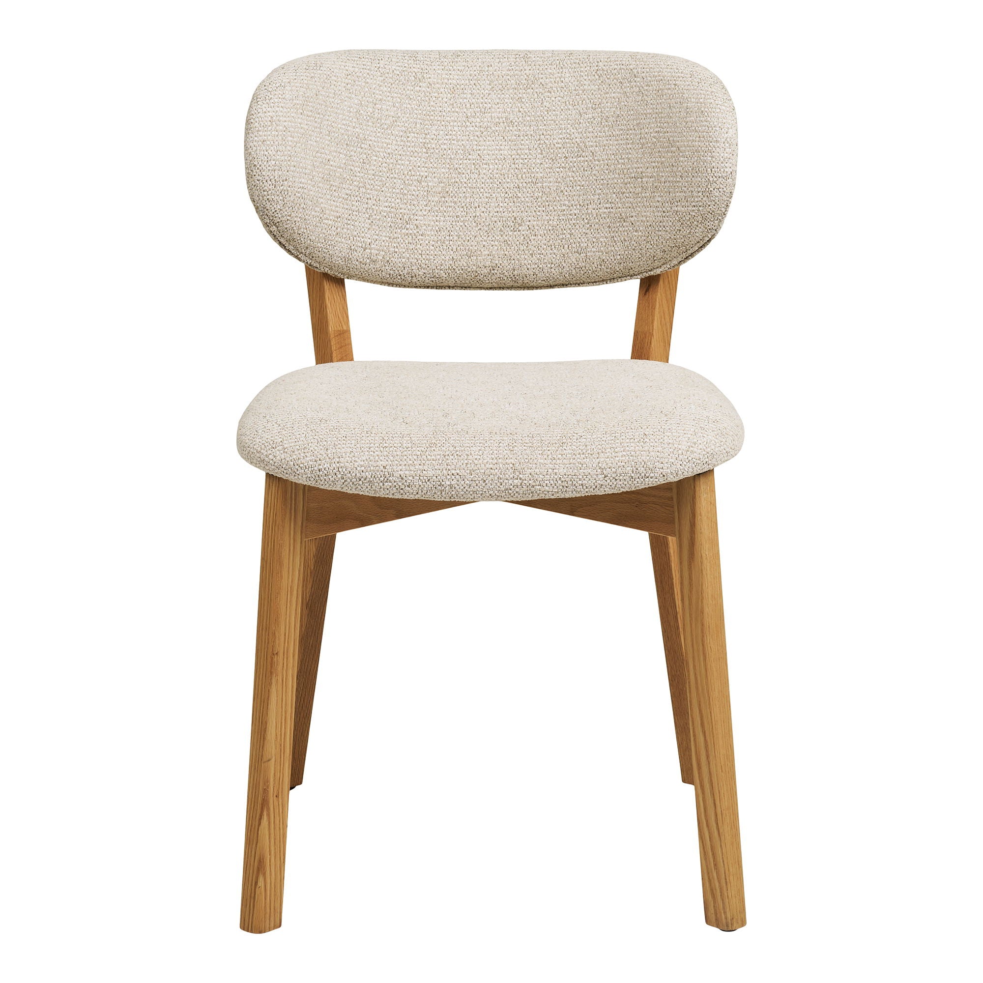 Dunkirk spisebordstol - spisebordstol, eik med stoffsete, beige hn1318