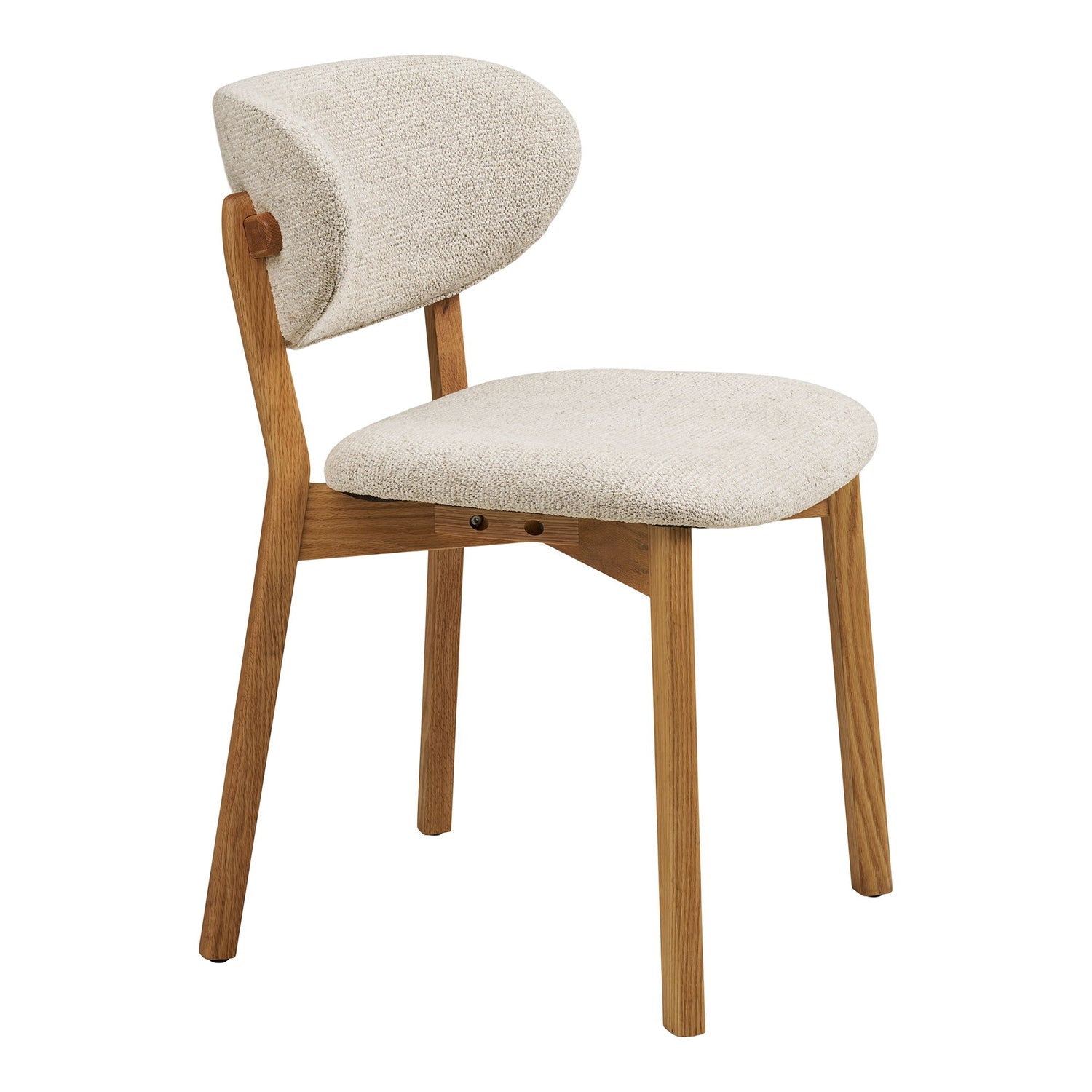 Dunkirk spisebordstol - spisebordstol, eik med stoffsete, beige hn1318