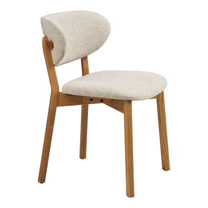 Dunkirk spisebordstol - spisebordstol, eik med stoffsete, beige hn1318