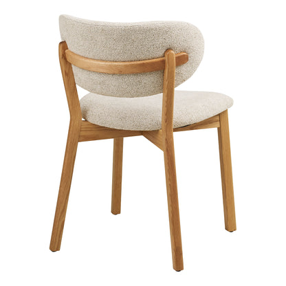 Dunkirk spisebordstol - spisebordstol, eik med stoffsete, beige hn1318