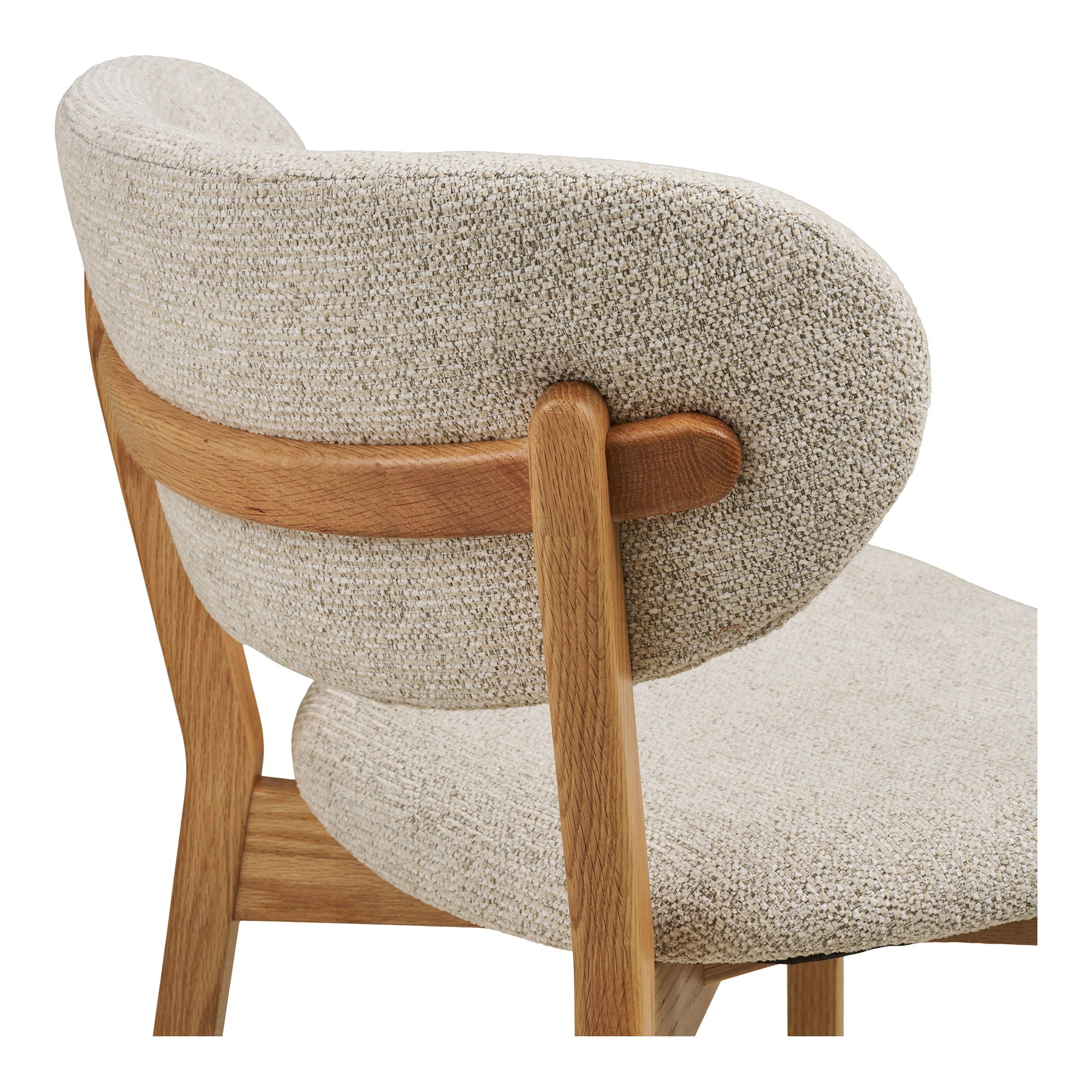 Dunkirk spisebordstol - spisebordstol, eik med stoffsete, beige hn1318