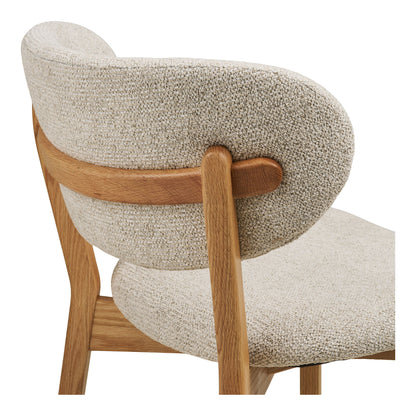 Dunkirk spisebordstol - spisebordstol, eik med stoffsete, beige hn1318