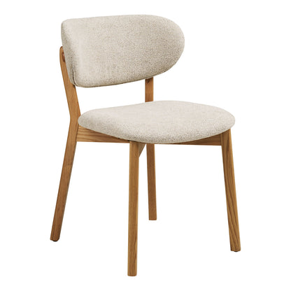Dunkirk spisebordstol - spisebordstol, eik med stoffsete, beige hn1318