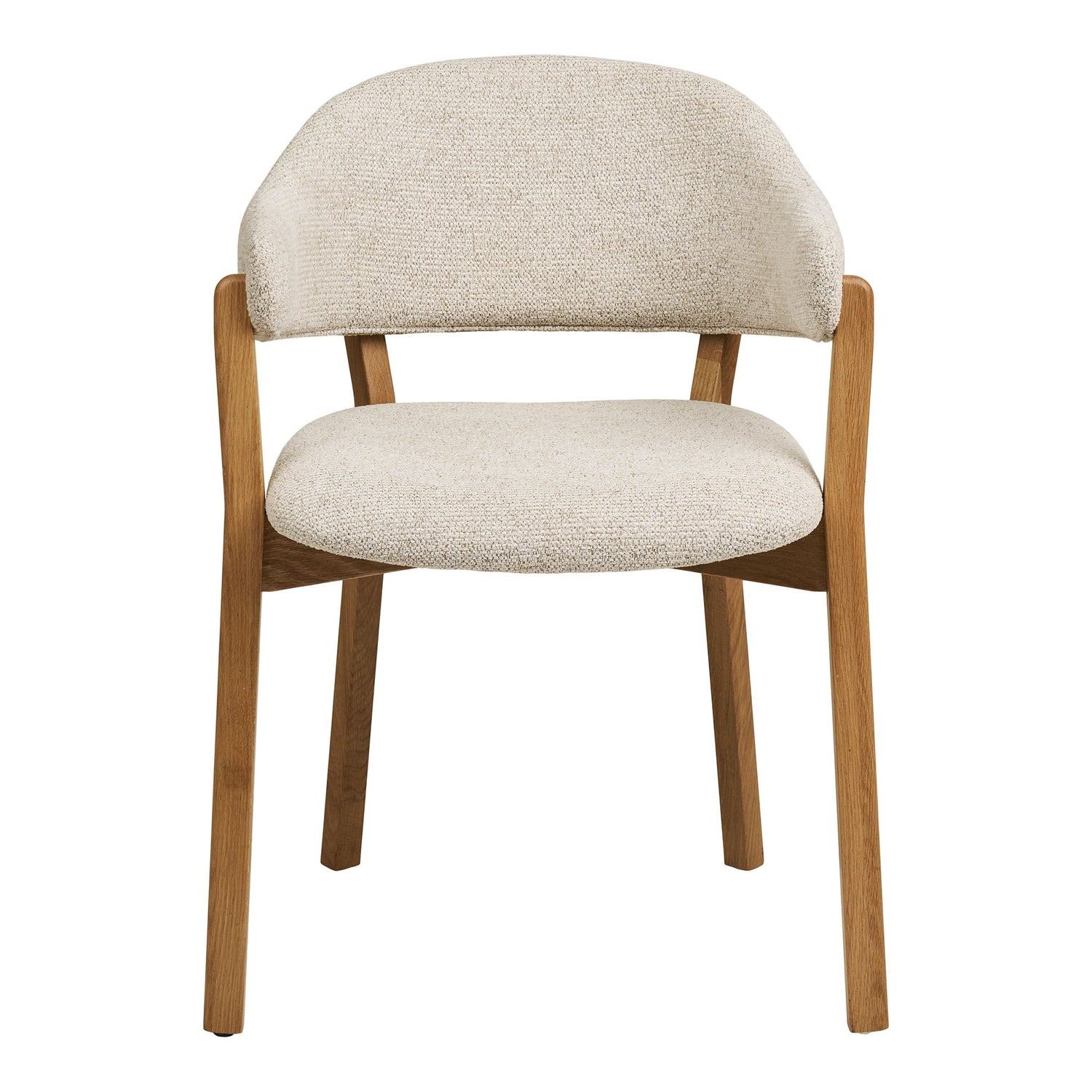 Dunkirk spisebordstol - spisebordstol, armlen, eik med stoffsete, beige hn1318