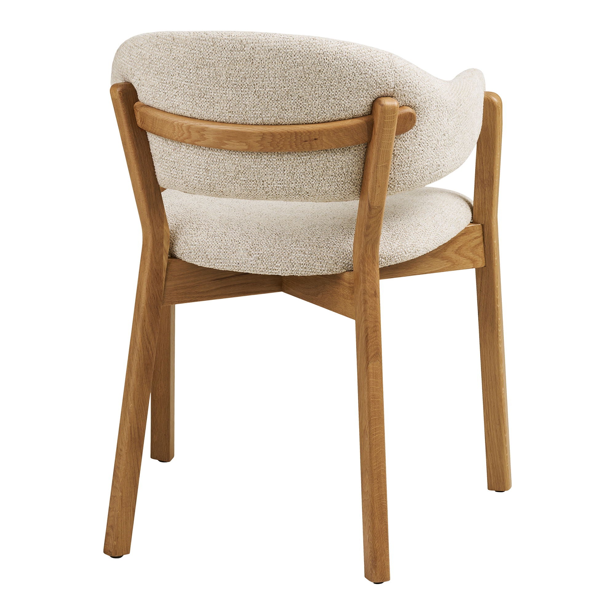 Dunkirk spisebordstol - spisebordstol, armlen, eik med stoffsete, beige hn1318